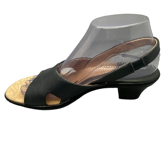 Sofft Slide Sandal Kitten Heels Women’s Size 8M Navy Leather Open Toe Slingback - Picture 6 of 13